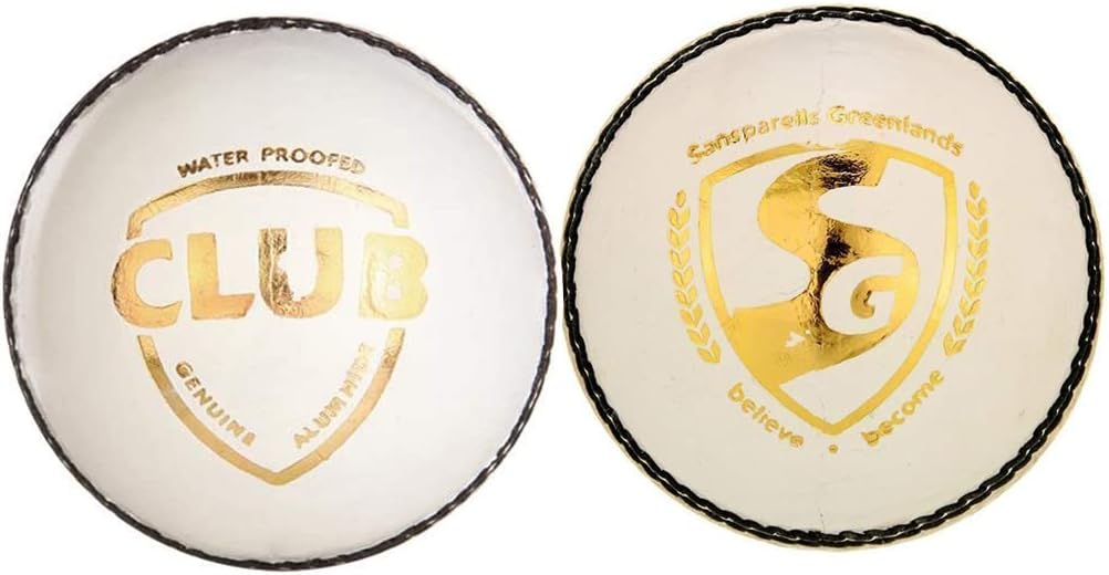 SG club leather ball, four pitch (white)