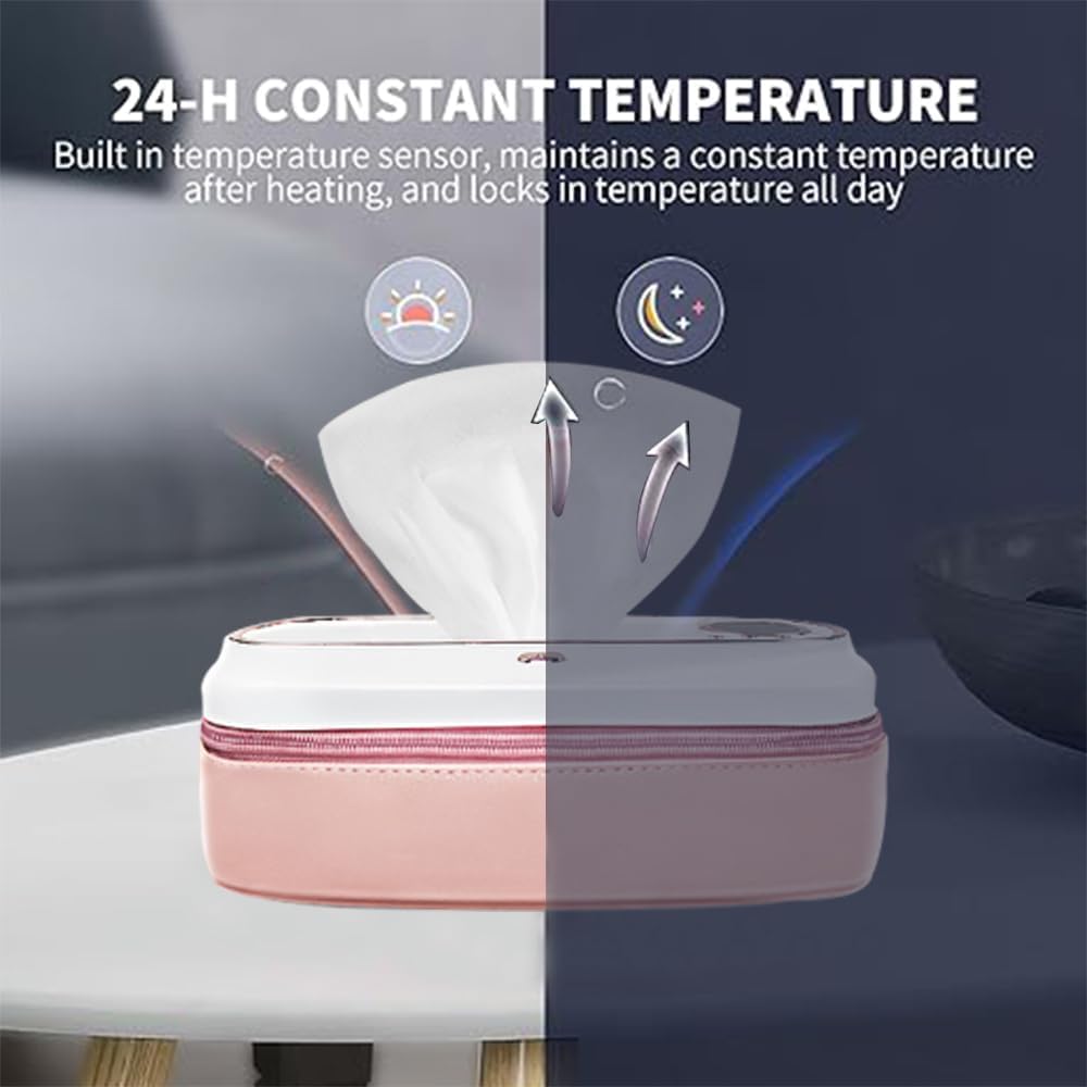 0TO1 Wipe Warmer, Baby Wipe Warmer with Digital Display Screen, Portable USB Baby Wipes Thermostat Heating Bag, Temperature Adjustable, Quickly Top Heating and Large Capacity Wipe Warmer