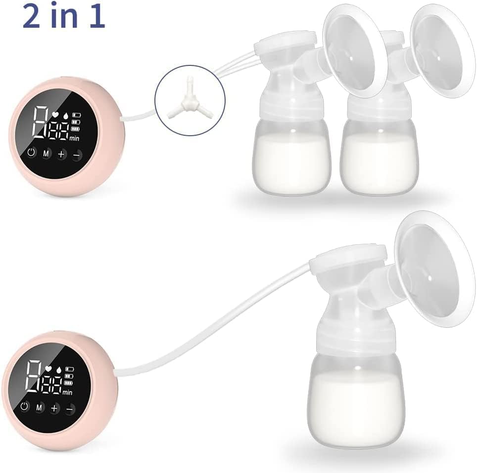 Arabest Dual Electric Breast Pump with Massage, Breast Pump with 2 Modes and 9 Levels, Rechargeable Nursing Breast Pump with LED Display