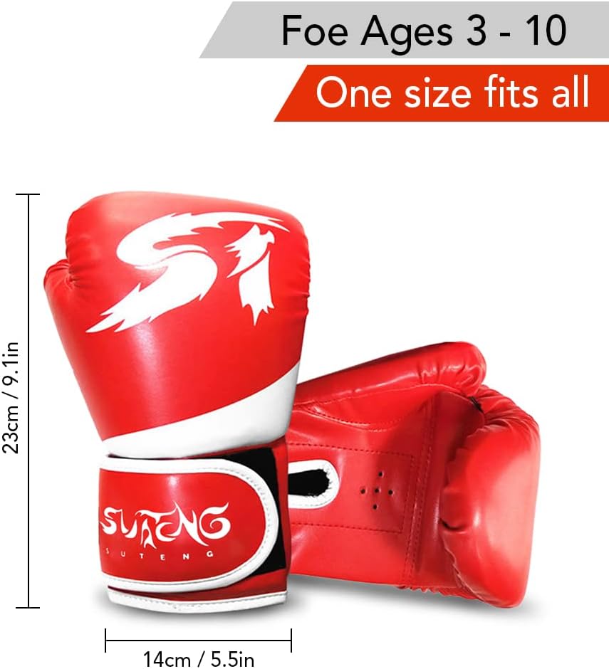 Boxing Gloves for Kids - Eacam Youth Gloves for Boxing, Kick Boxing, Muay Thai and MMA - Beginners Heavy Bag Gloves for Age 3-10