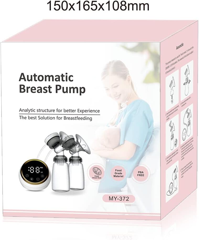 Double Electric Breast Pump, ALMEKAQUZ Safe Baby Breastfeeding Pacifier Bottle Suction Massage Pump Kit with 3 Modes 9 Levels, Quiet and Rechargeable Breast Pump for Home Travel Working