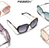 FEISEDY Polarized Women Square Sunglasses Sparkling Composite Shiny Frame B2289