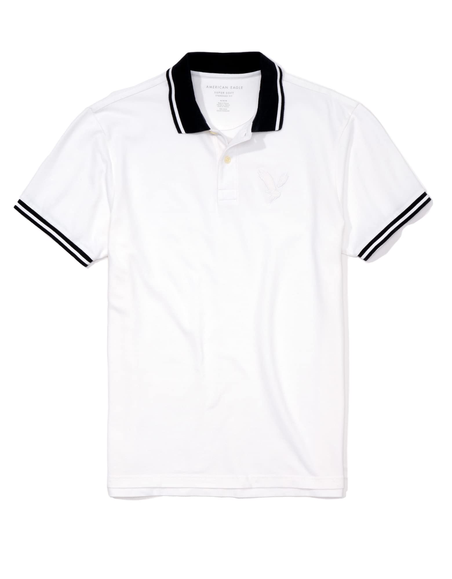 AMERICAN EAGLE Men U-1165-2751-110 Pique Polo Shirt XXXL Bright White