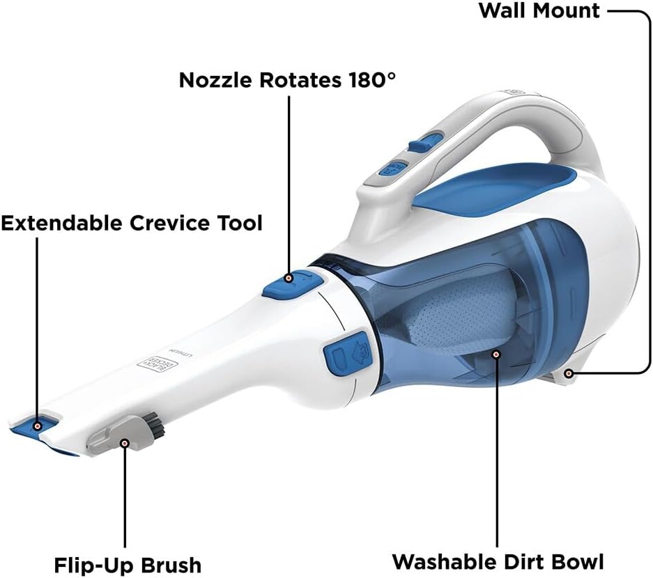 BLACK+DECKER dusbuster Handheld Vacuum, Cordless, Magic Blue (HHVI320JR02)