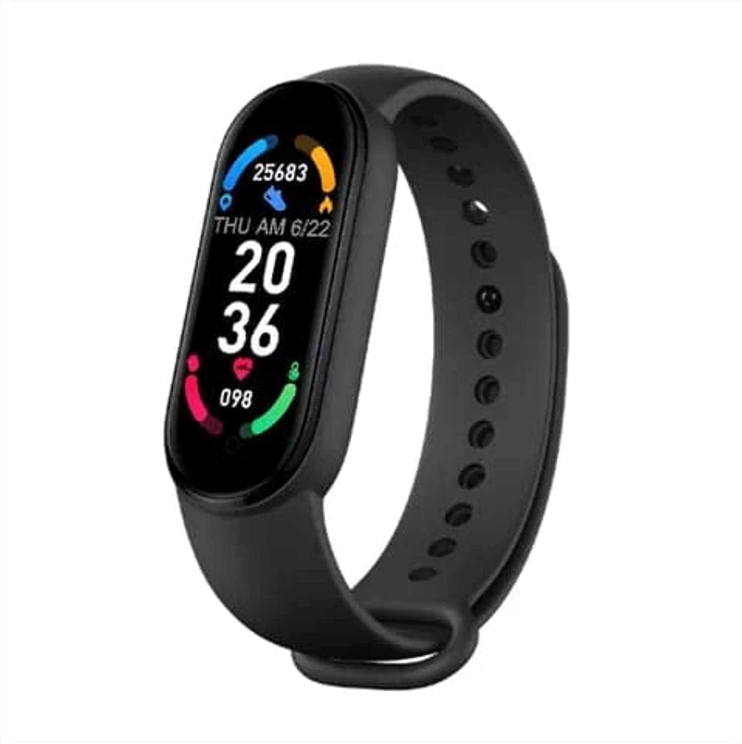 sadaf shaheen M6 Heart Monitor Rate 1.1in Color Screen with Waterproof Fitness Tracker Bluetooth 4.0 Conection Global Version - Black