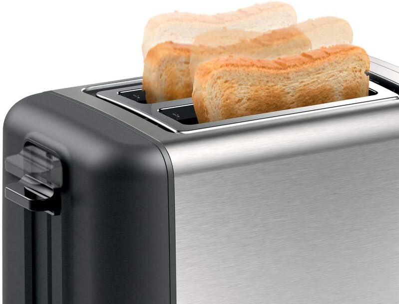 Bosch DesignLine TAT3P420GB 2 Slot Stainless Steel Toaster with variable controls - Silver & Black