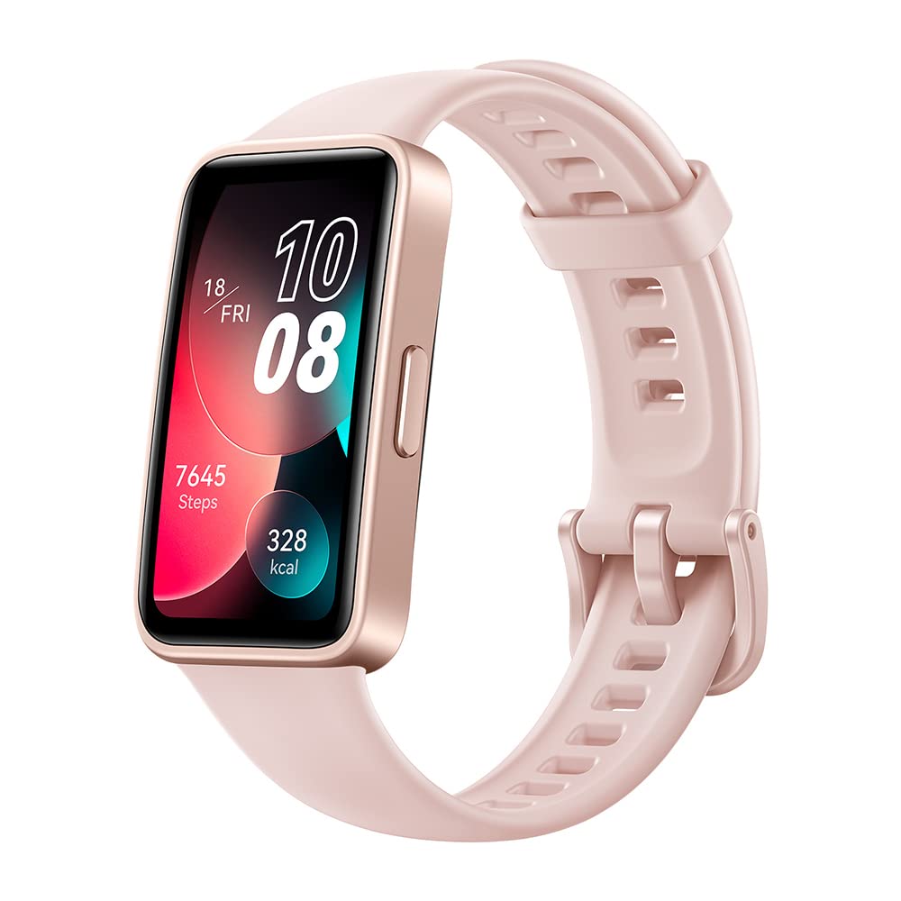 HUAWEI Band 8 Smart Watch, Ultra-thin Design, Scientific Sleeping Tracking, 2-week battery life, Compatible with Android & iOS, 24/7 Health Management, Pink