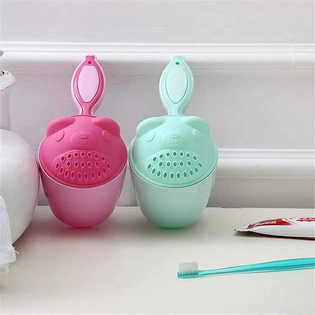 Chefkit Baby Dippers Bath Rinse Cup Shampoo Rinser Shower Sprinkler Spoon Bathroom Accessories for Baby Tub Wash Cups Shampoo Rinser with Handle (2PCS)