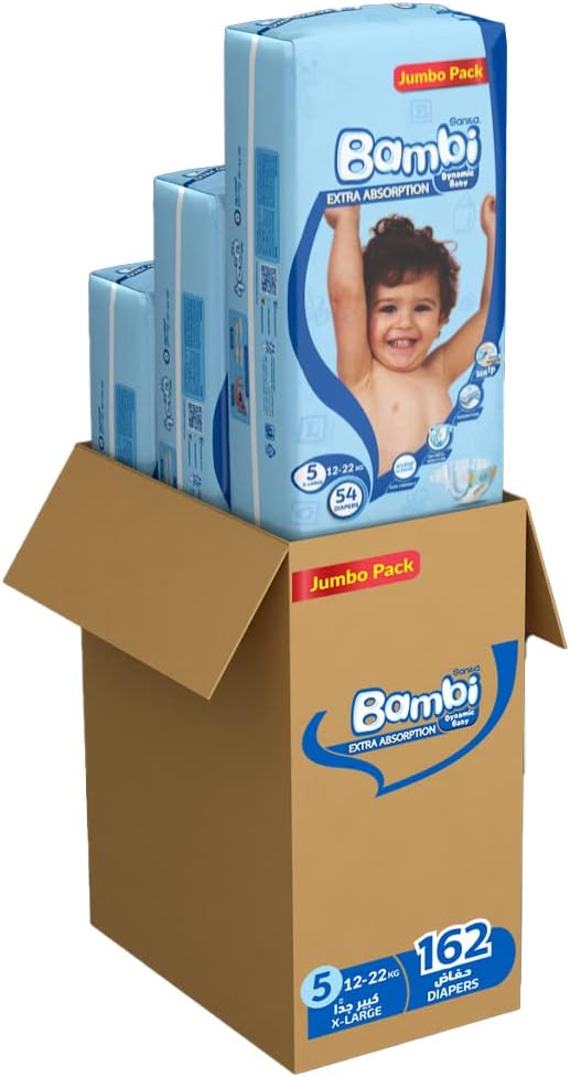 Sanita Bambi, Size 5, XL, 12-22 Kg, Super Box, 108 Diapers