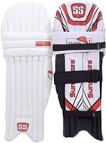 Ss Sunridges 10050044 College Batting Cricket Leg Guards, 1 Pair 25 Inch, White