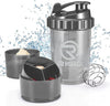 Protein Shaker Bottle (500ml) - Leak-Proof Blender Bottle with Powder and Pill Storage Compartment - BPA Free Shaker