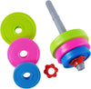 RAINBOW TOYFROG Toys Dumbbells -Kids Workout Equipment Set- Pretend Toddler Gym Stuff Weights for Exercises -Adjustable Dumbbell Fill with Beach Sand or Water