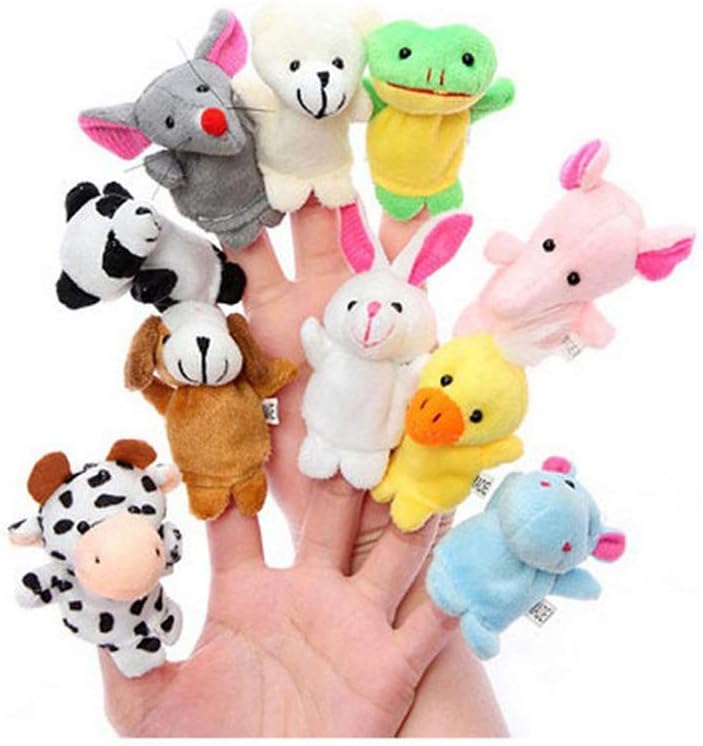 10pcs/set Hot sale Cartoon Animal Finger Puppet Plush Toys Children Favor Dolls