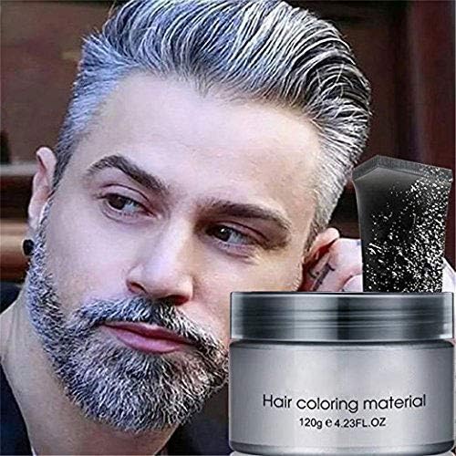 MOFAJANG Hair Coloring Dye Wax, Instant Hair Wax, Temporary Hairstyle Cream 4.23 oz, Hair Pomades, Natural Hairstyle Wax for Men and Women Party Cosplay (Ash Grey)