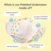 superbottoms Padded Underwear (Pack of 6) | Waterproof Pull up Underwear | Potty Training Pants for Babies | Pull up Unisex Trainers|,Size 1 (1-2 Years),Waist(in cm) 32-34 (unstretched)