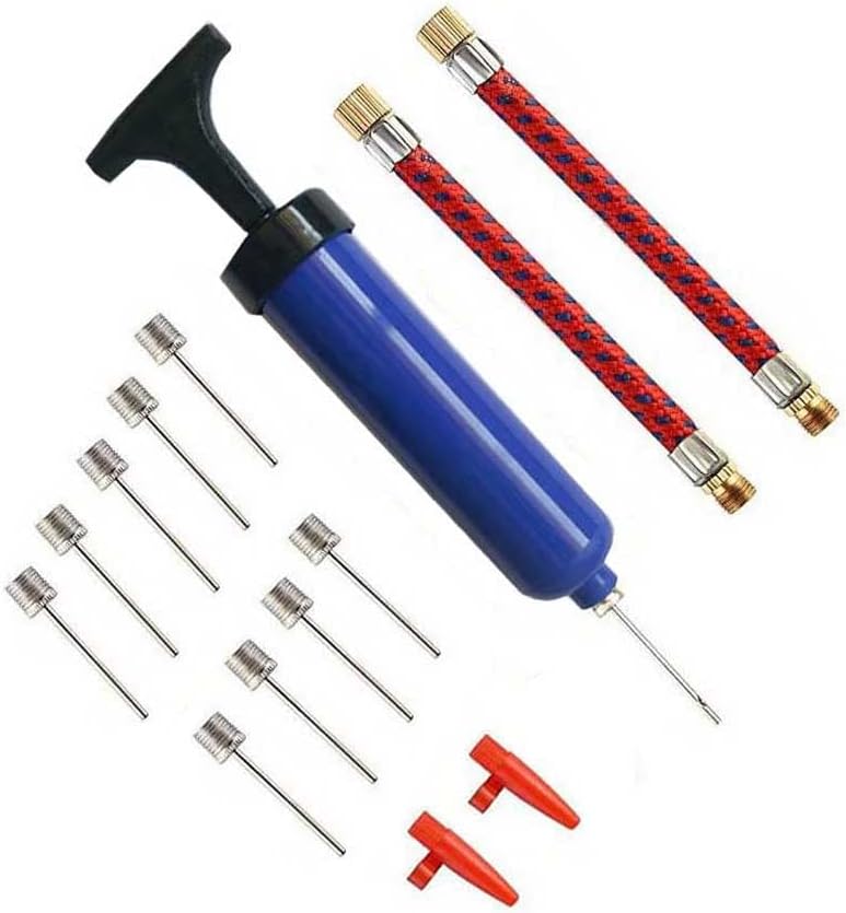 Pro Sports Ball Inflator Pump Tool with 10 Needles and 2 Pieces Valve Adapter, 2 Pieces Air Hose