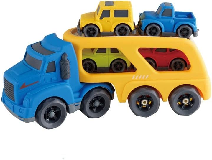 5 in 1 Transport Carrier Truck Toys Set,Toys for 18 Months + Boys and Girls,Friction Powered Car Toys Play Vehicle Toys, birthday Gifts for Boys Girls