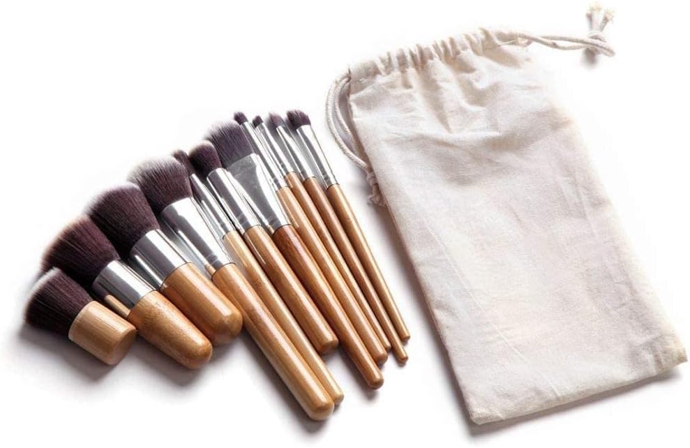 Sausiry professional Cosmetic Makeup Brushes 11pcs with Make up Tool Kit Case - Beige