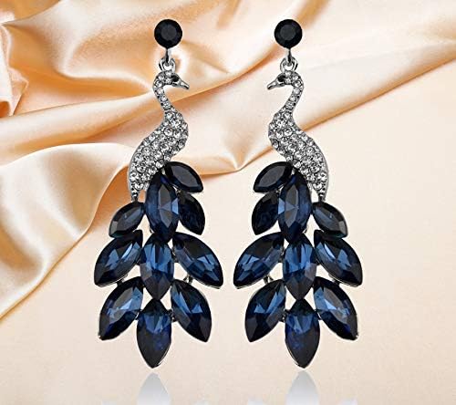 YouBella Jewellery Valentine Collection AAA Swiss Zircon Peacock Fashion Fancy Party Wear gold-plated alloy Earrings for Women (Blue)