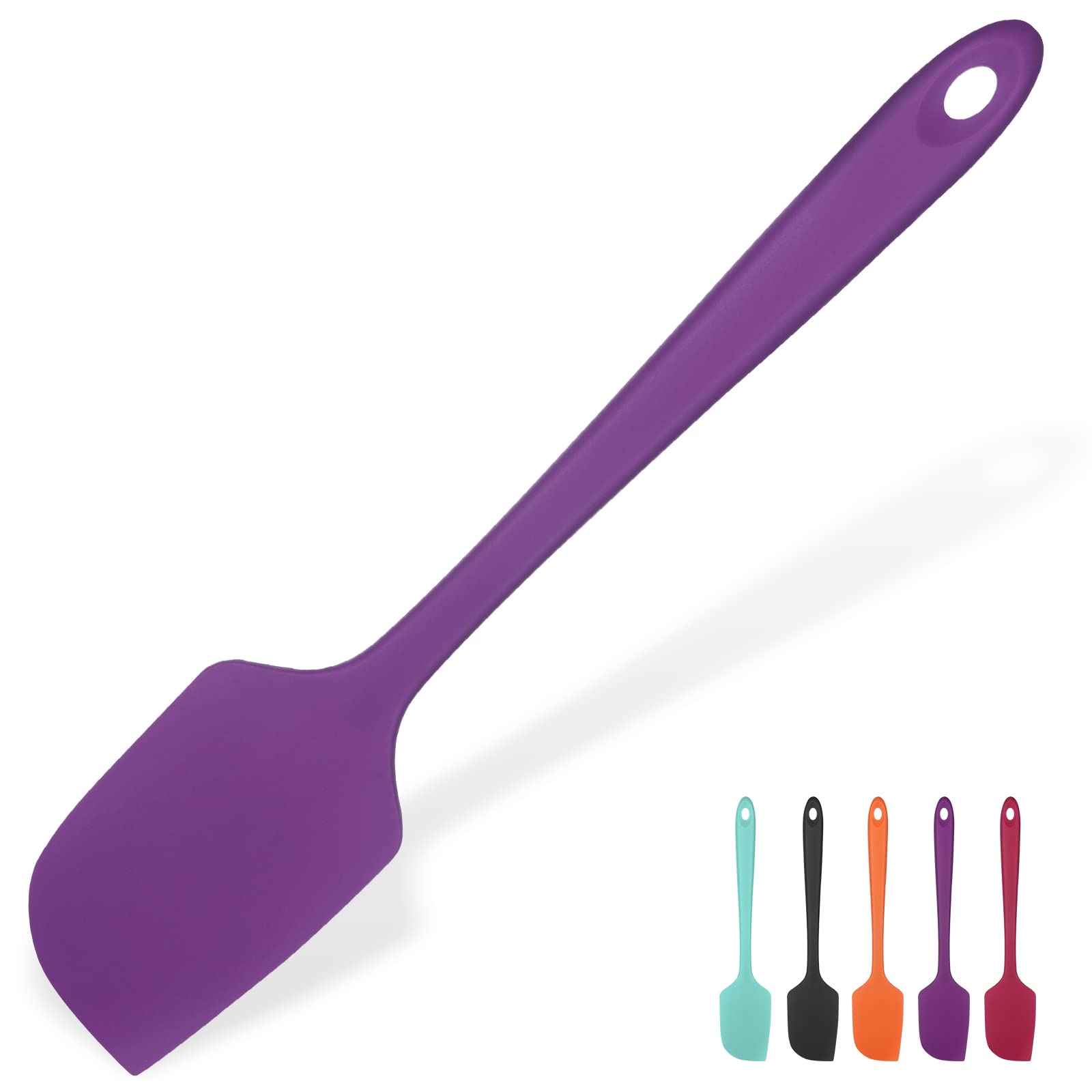 35.6cm Extra Large Silicone Spatula: U-Taste 315℃ Heat Resistant Long Flexible Rubber Bowl Scraper Seamless Mixing Stirring Cooking Scraping Baking Spreader for Kitchen Nonstick Cookware (Purple)