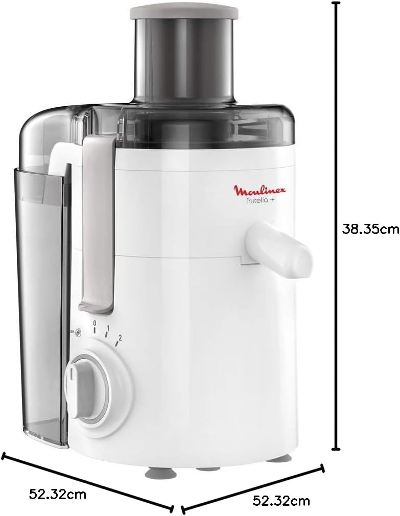 Moulinex Fruitelia Plus Juice Extractor, 350 Watts, White, Plasticl, Ju370127, min 2 yrs warranty