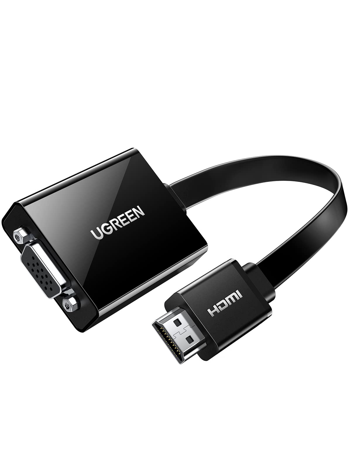 Ugreen Active HDMI to VGA Adapter Converter with 3.5 mm Audio Jack up to 1920 * 1080@60Hz for PC, Laptop, Ultrabook, Raspberry Pi, Chromebook (Black)