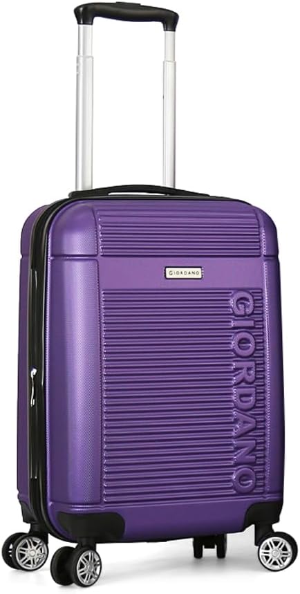 Giordano Double Spinner Luggage with Combination Lock for All Tastes (Purple, Cabin Size 20)