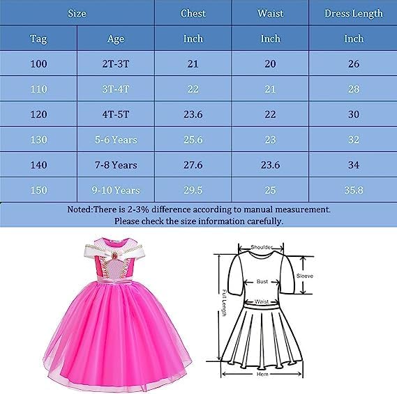 Princess Dress Costumes Birthday Party Costume Cosplay Dress up for Little Girls
