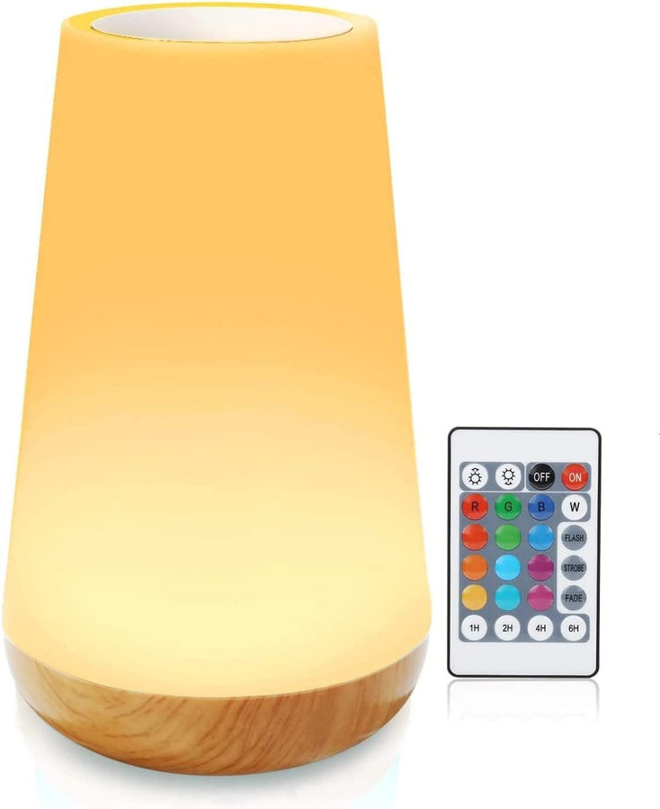 SKY-TOUCH Touch Lamp, Night Light, Bedroom Bedside Lamp Dimmable Color Night Lamp with Touch Control Adjustable Brightness Remote Control for Bedroom, Kid's Room and Living Room, USB rechargeable