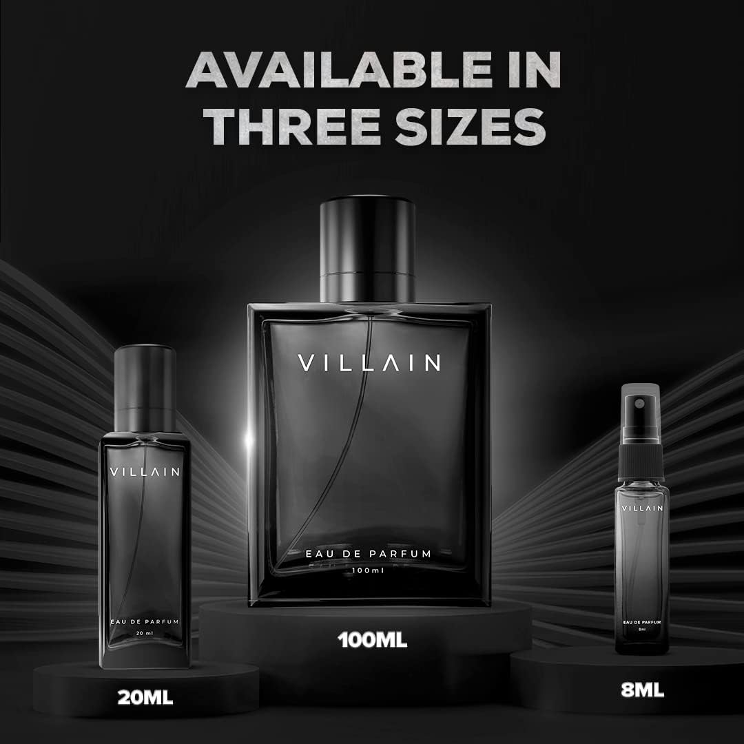 Villain Perfume For Men Fragrance|Eau De Parfume-Long Lasting Perfume for men|Non Pheromone Perfume for Boys|Oud Perfume|Woody & Spicy|Edp Perfume|Fragrance & Perfume-100 ML