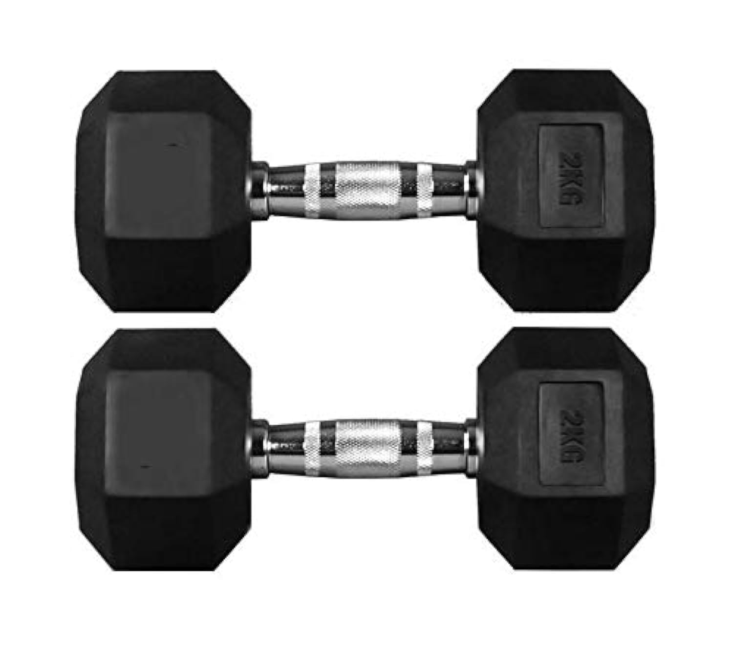 Marshal Fitness Rubber Dumbbell Set of 2 for Sports and Exercise at Home and GYM-2 kgs