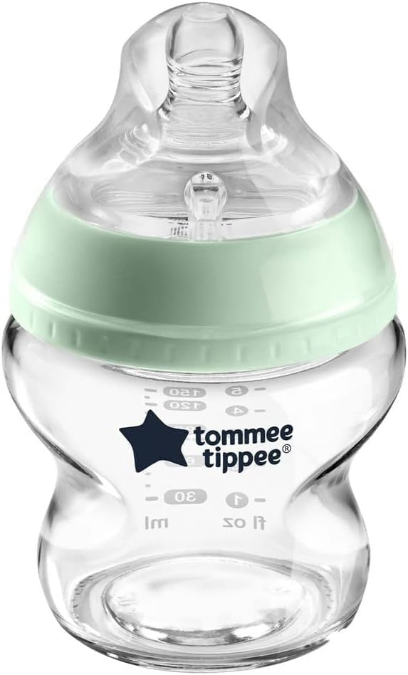 Tommee Tippee Closer to Nature Glass Feeding Bottle, 150ml x 1 -Clear