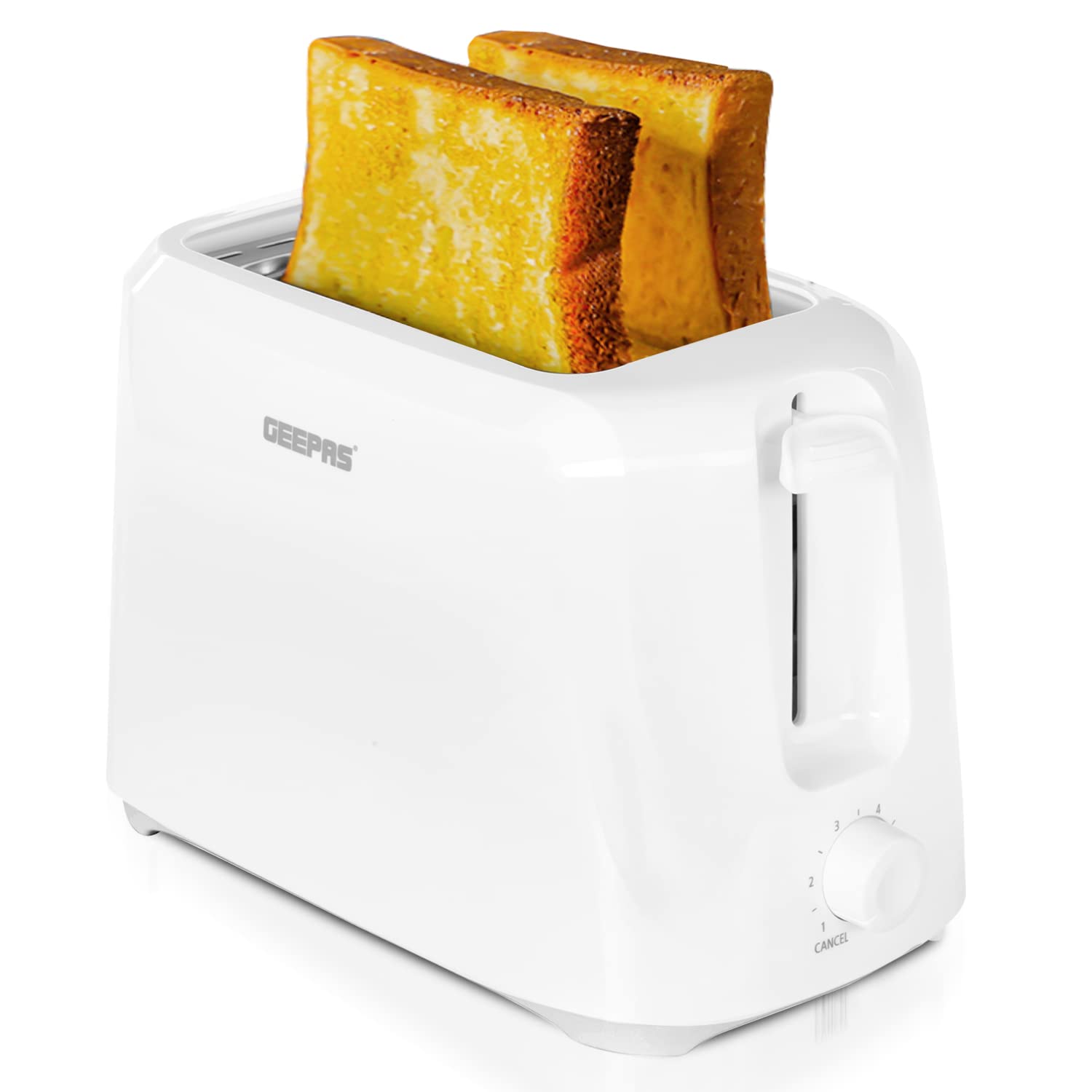 Geepas Bread Toaster, White, Gbt36515