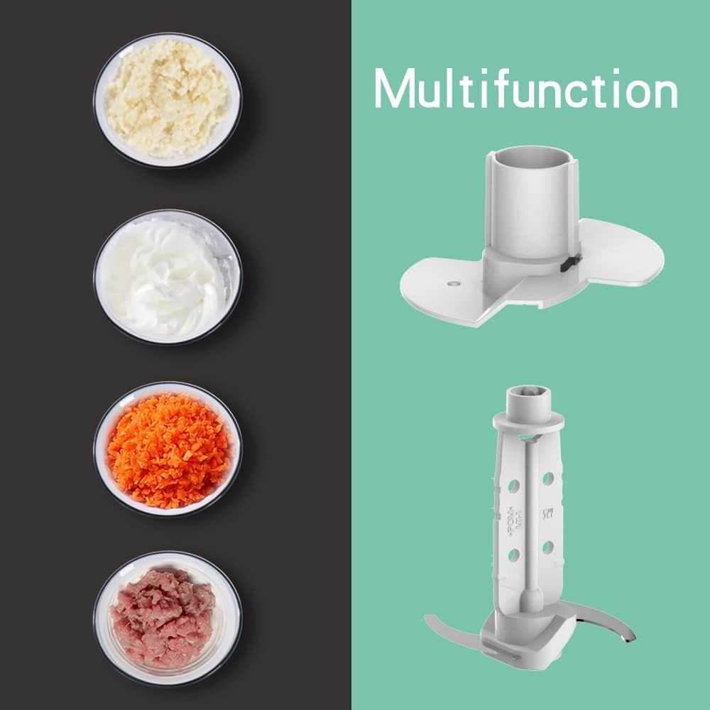 ELESTYLE Mini Chopper, Vegetable Chopper Electric, Meat Grinder, Multi-Function 2 Speed Food Chopper with Non-Slip Base, 0.5L Container, Food Processor Suitable for Meat, Vegetable, Fruit, 260W