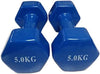 2 Pieces Double Dumbbells Vinyl Blue, 5 kg Standing Dumbbell Weightlifting Set Home Fitness Equipment Garter Dumbbell Rack 5kg