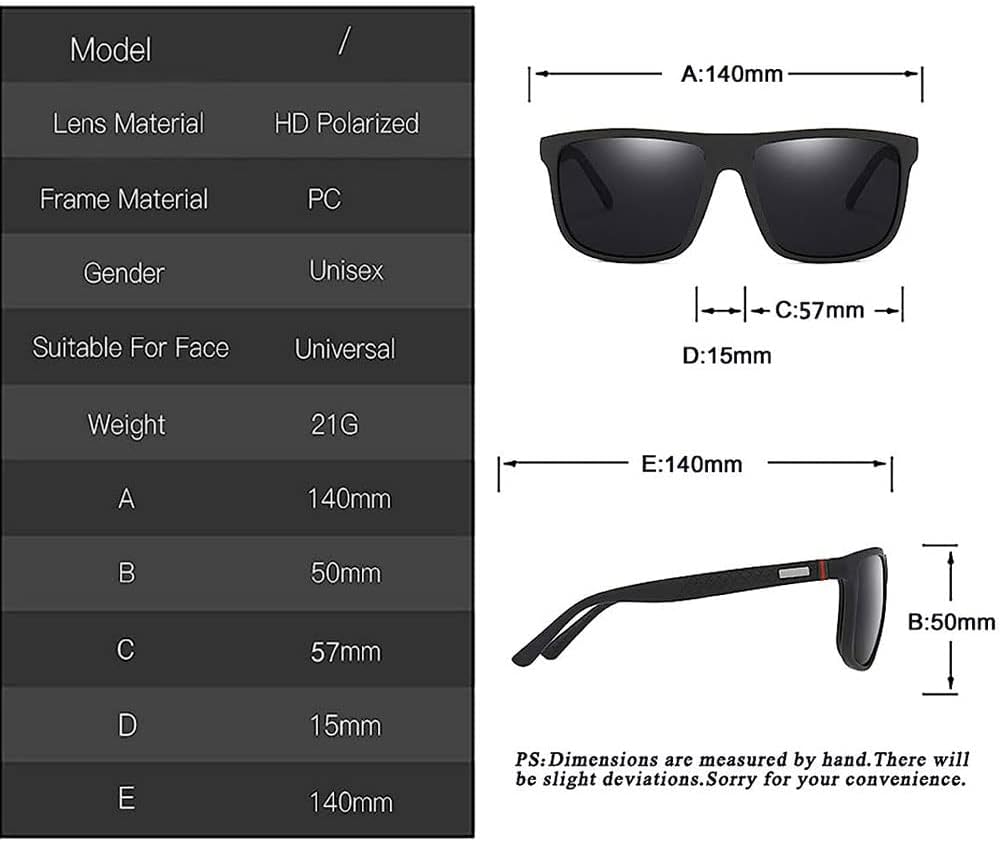 LinJie Polarized Sunglasses Men Women,Rectangular Sunglasses For Men,UV400 Protection Aluminum Frame Men's Sun Glasses For Driving Fishing Golf Outdoor Travel Lightweight