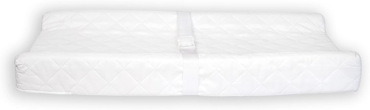 Moon 4 Sided Waterproof Diaper Changing Pad, 80cm with Easy to Clean Quilted Cover - Safety Strap, Fits All Standard Changing Tables/Dresser Tops