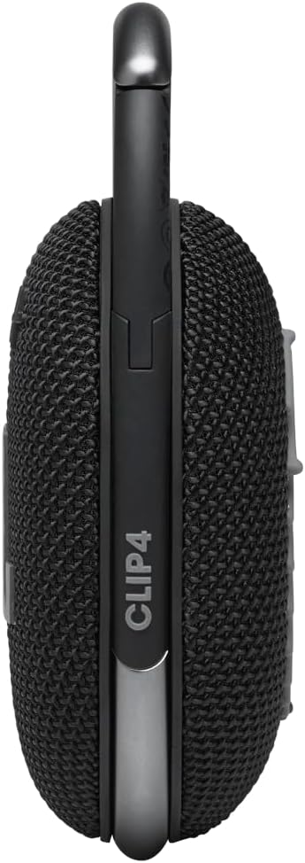 JBL Clip 4 Portable Bluetooth Speaker with Built-in Carabiner, Waterproof and Dustproof, 10-Hour Battery - Black