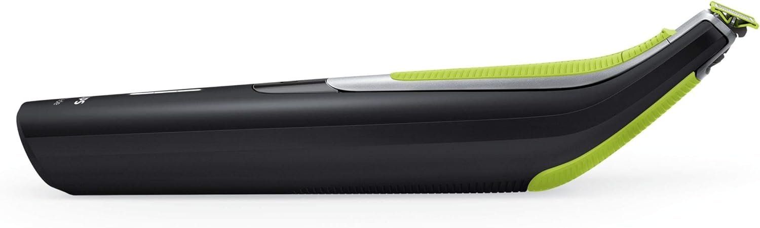 Philips OneBlade Pro Shaver & Trimmer, for facial styling and body grooming, with 12-length settings comb (0.5-9 mm), 90 min runtime, 1hr full charging time, QP6530/23 [NEW Version]