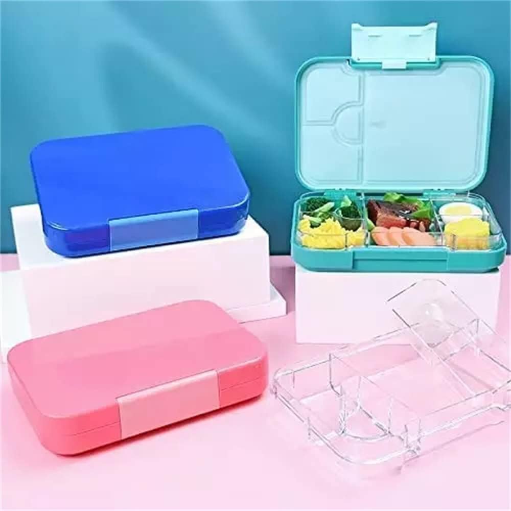 Bento Box, 6 Compartments Ideal Portion Size Leak-Proof, Toddler-Friendly Lunch Box, BPA-Free, Dishwasher safe, Lunch Box for kids Aged 3 to 7 Years (Sky Blue)