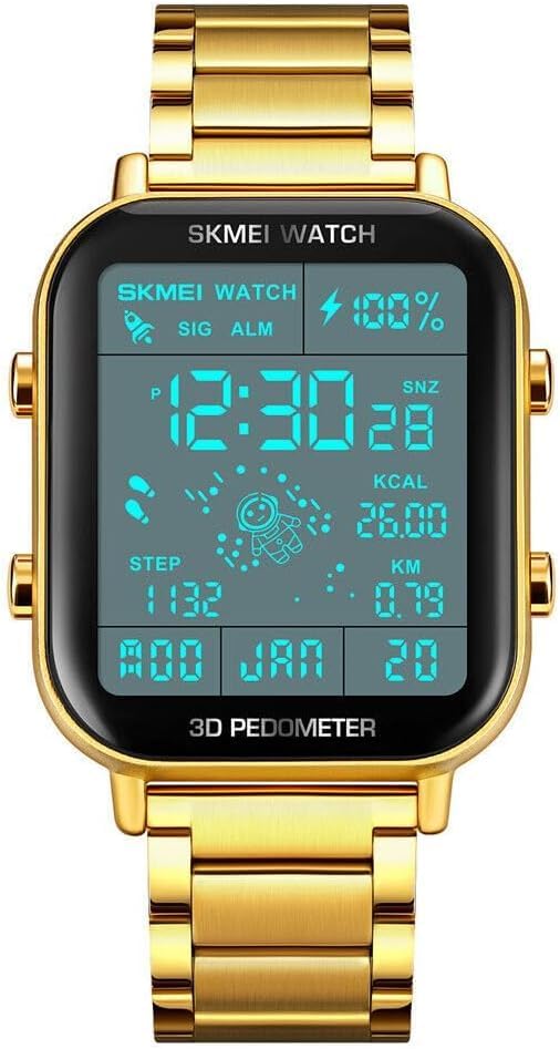 Skmei Waterproof Digital Watch for Men/Women Watch (Gold)