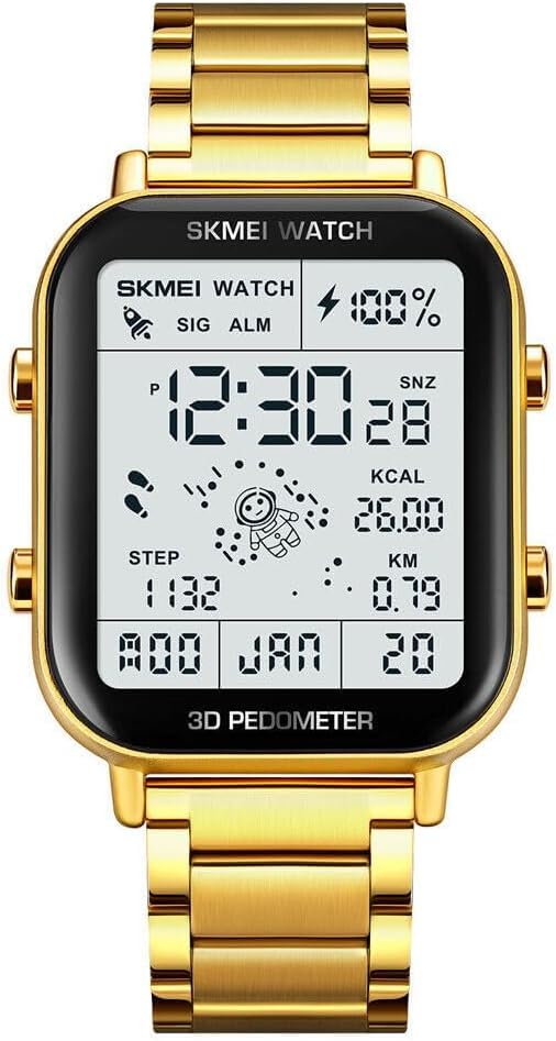 Skmei Waterproof Digital Watch for Men/Women Watch (Gold)