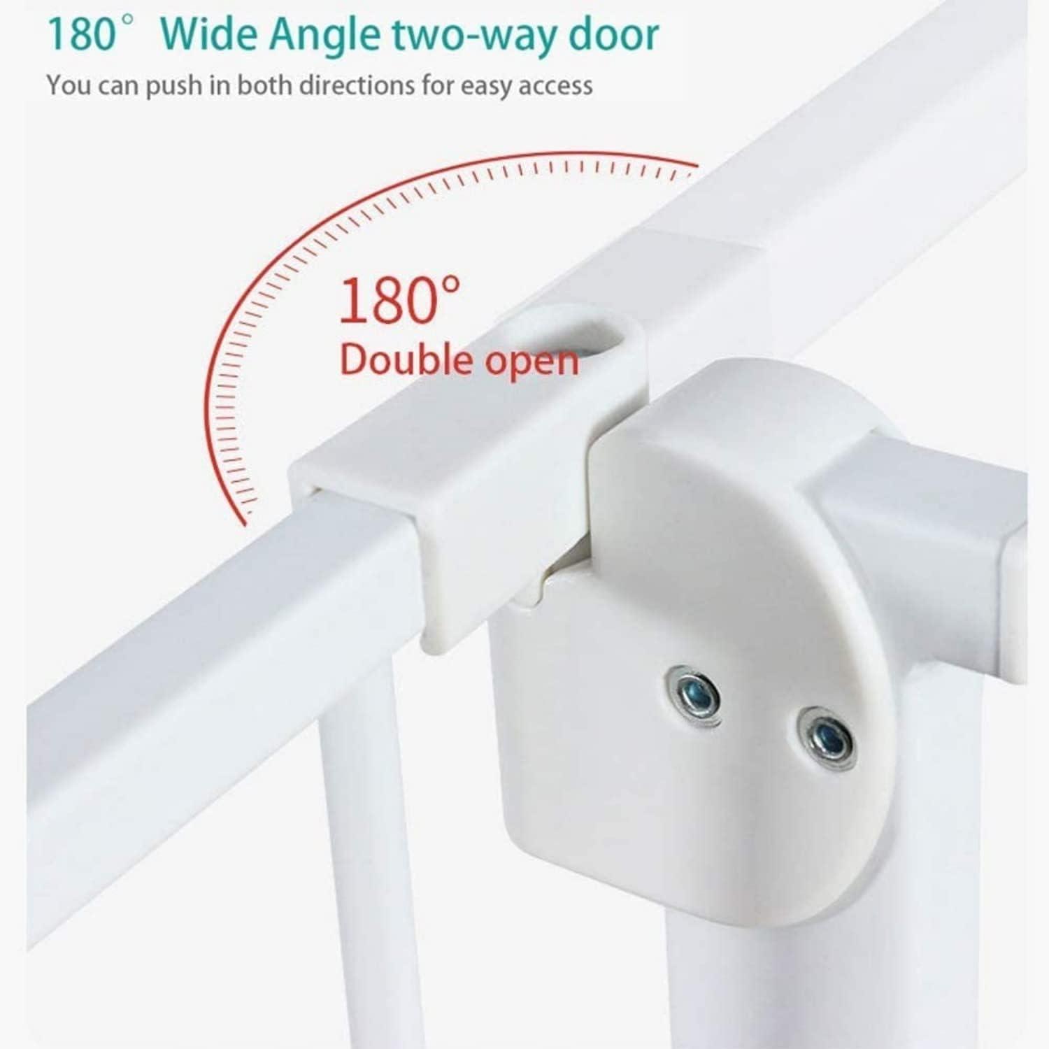 Ruihao Safety Gate Baby Gate, Extra Wide Baby Gate Suitable For 76 83 Cm, With 20Cm Extension Kit, Auto Close Indoor Safety Gates For Doorway Hallway And Stair Use, Safety Gate Height 76 Cm, White