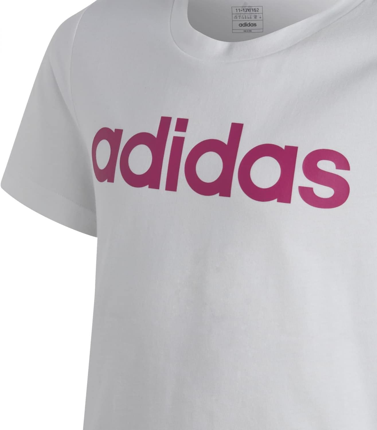 adidas Girl's Essentials Linear Logo Cotton Slim Fit T-Shirt