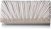 Jessica McClintock Chloe Satin Pleated Rhinestone Evening Clutch with Shoulder Chain