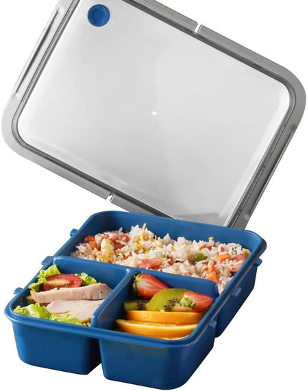 Bento Boxes for Adults, 1200ML Lunch Bento box for Kids and Adults BPA-Free,Leak-Proof,Durable Perfect Size Lunch box for On-the-Go Meal,Microwave/Dishwasher Safe (Blue)
