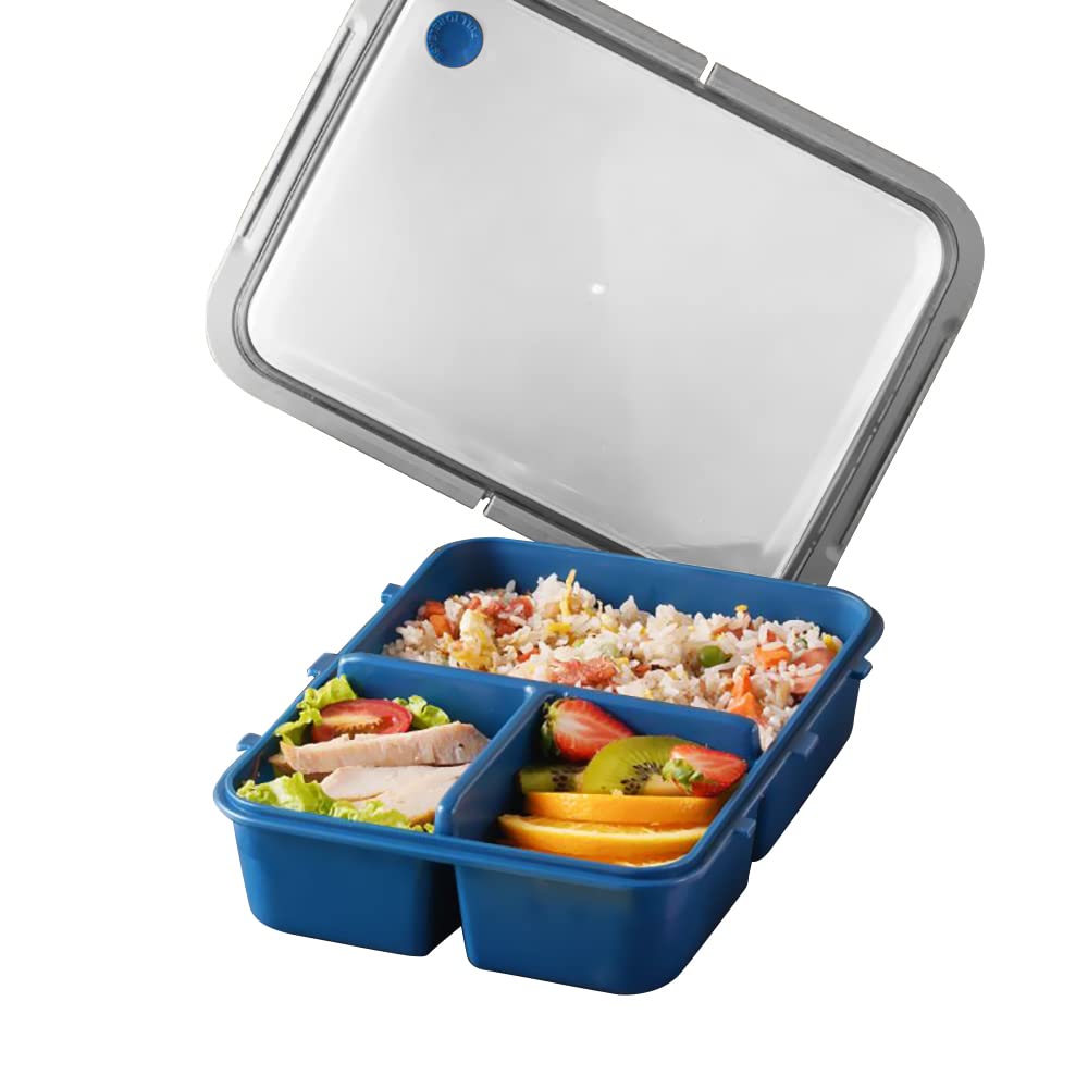 Bento Boxes for Adults, 1200ML Lunch Bento box for Kids and Adults BPA-Free,Leak-Proof,Durable Perfect Size Lunch box for On-the-Go Meal,Microwave/Dishwasher Safe (Blue)