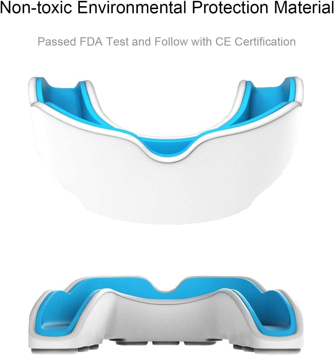 PHCOMRICH Mouth Guard MMA Boxing Mouthguard Braces for Sports Football Bruxism Basketball Battle Teeth Protection with Case Blue