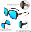 FEISEDY Polarized Women Square Sunglasses Sparkling Composite Shiny Frame B2289