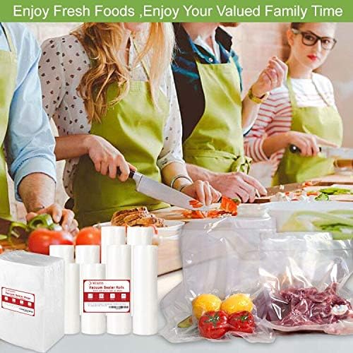 WVacFre 2Pack 11''X50' Food Vacuum Sealer Bags Rolls with Commercial Grade,BPA Free,Heavy Duty,Great for Food Vac Storage or Sous Vide Cooking